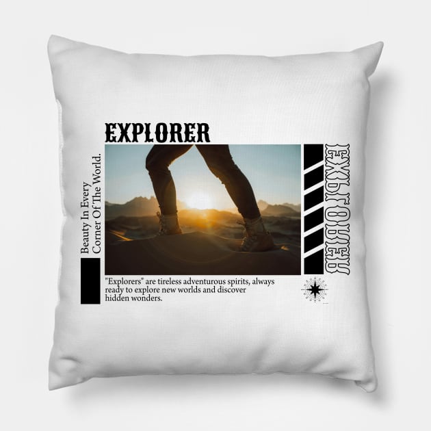 Explorers Pillow by CreativeIkbar Prints