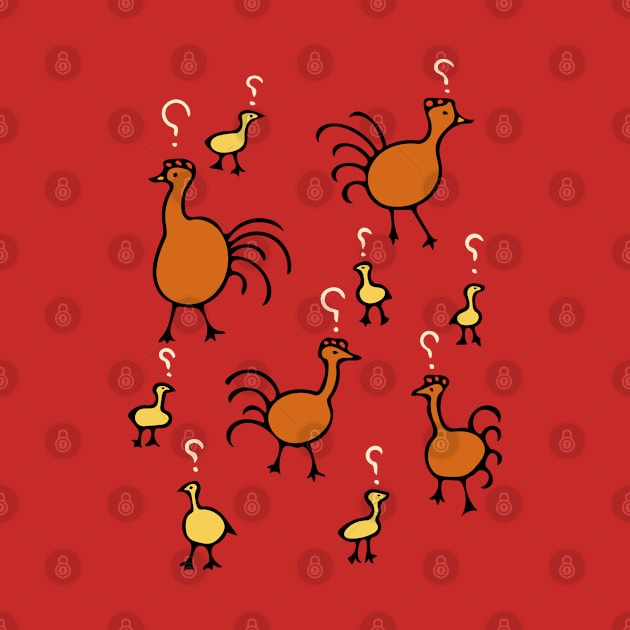 Questionable Chickens - Cute Funny Cartoon Chicken Design by Davey's Designs