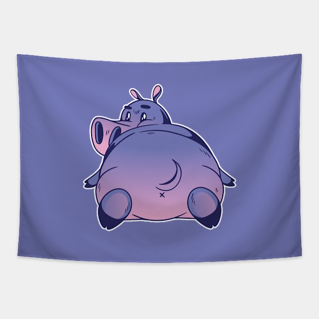 CARTOON HIPPO Tapestry by LR_Collections