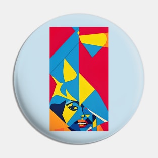 Abstract Modern: Bold Colors Woman Face Pin