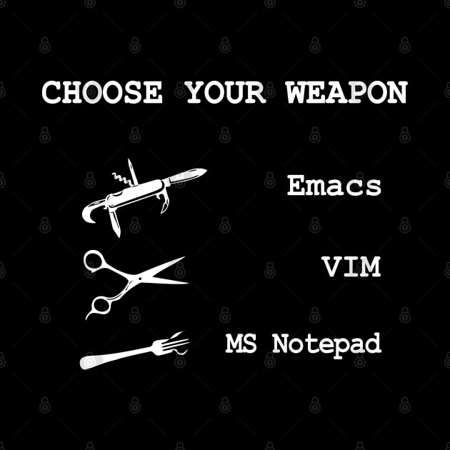 Emacs Vs VIM Vs Notepad Text Editors Programmers by alltheprints