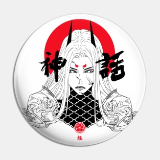Vaporwave Samurai Japanese Warrior Pin