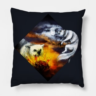 Hati and Skoll Pillow