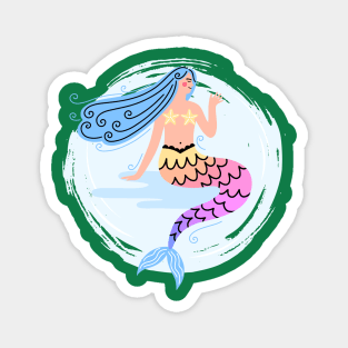 Mermaid Hand Drawn Magnet