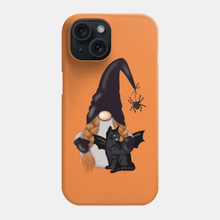 Halloween - Gnome  , Black Cat  and Spider Phone Case