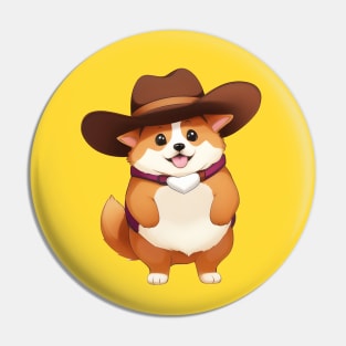 Cute Cowboy Corgi Pin