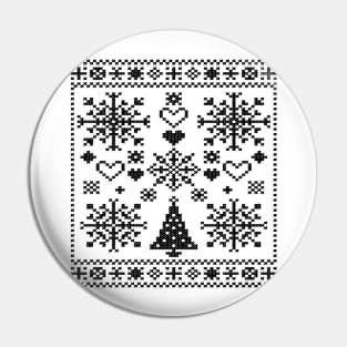 Christmas Lover Cross Pattern Sampler Artistic Design Black Pin