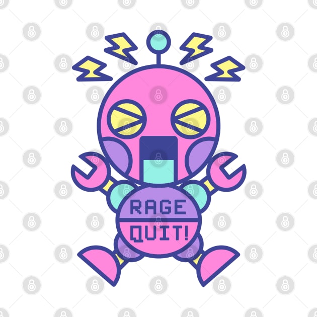 RAGE QUIT pastel robot by Red_Flare_Art