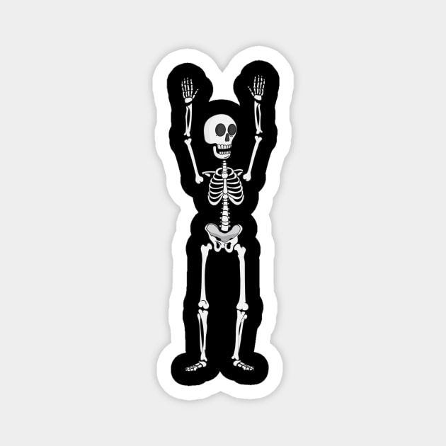 Skeleton Holding His Hands Up Magnet by DANPUBLIC