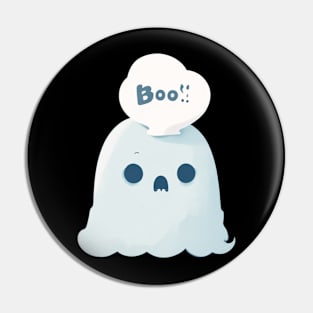 Cute ghost saying boo Pin