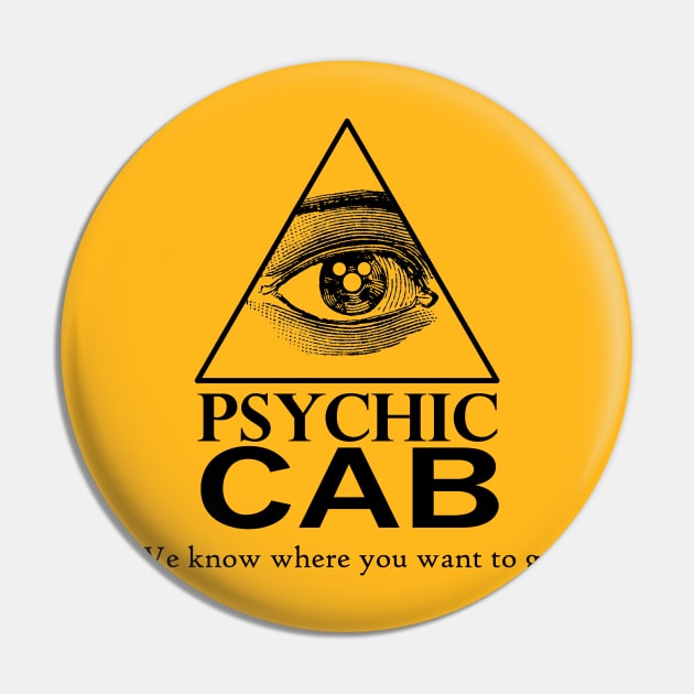 Psychic Cab - Halloweentown - Black Pin by Couplethatgeekstogether