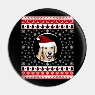 Golden Retriever Santa Hat Pin