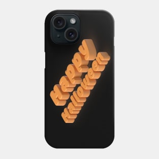 Happy Halloween 3D isometric orange text Phone Case