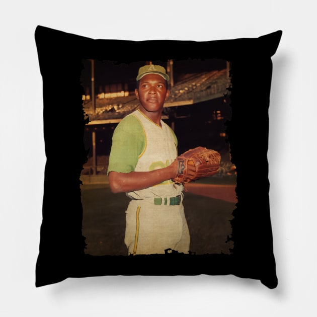 Vida Blue in Oakland Athletics Vintage #2 Pillow by TiiAR MANEH99 