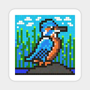 Kingfisher Pixel Painting Magnet