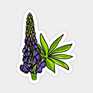 Blue lupine bud Magnet