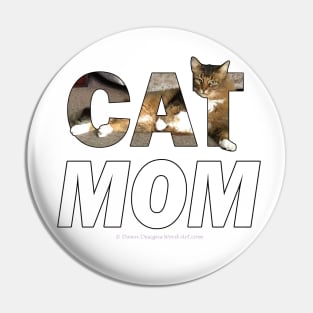 CAT MOM - long hair tabby cat oil painting word art Pin