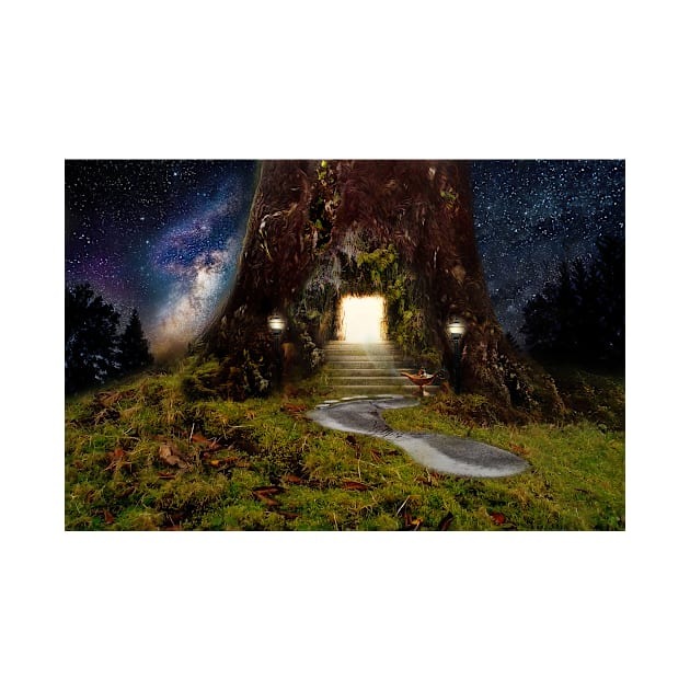 Mystical forest with magic portal enchanted tree by RubenGT