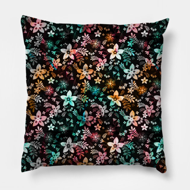 Spring Flowers Pattern - Flower Power - Edelweiss Pillow by BigWildKiwi