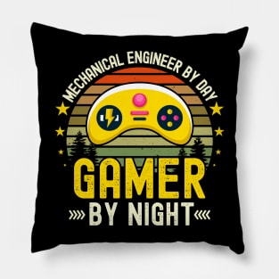 mechanical engineering Lover by Day Gamer By Night For Gamers Pillow