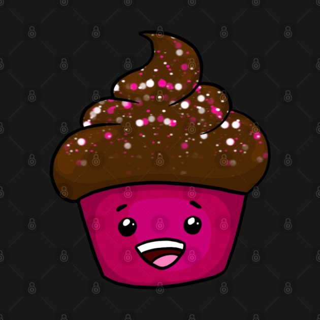 Chocolate Kawaii Cupcake with Sprinkles by Fun4theBrain