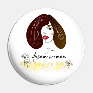 portrait of woman with brown straight hair Pin