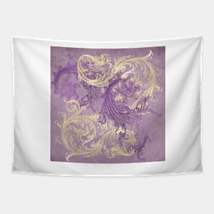 Gold Purple Filigree Tapestry