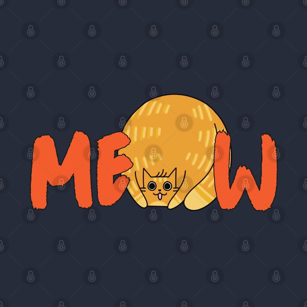 Fat Cat Meow Orange Graphic by Art by Biyan