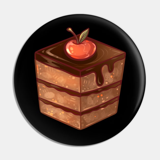 Chocolate Cube Cake Pin by Claire Lin