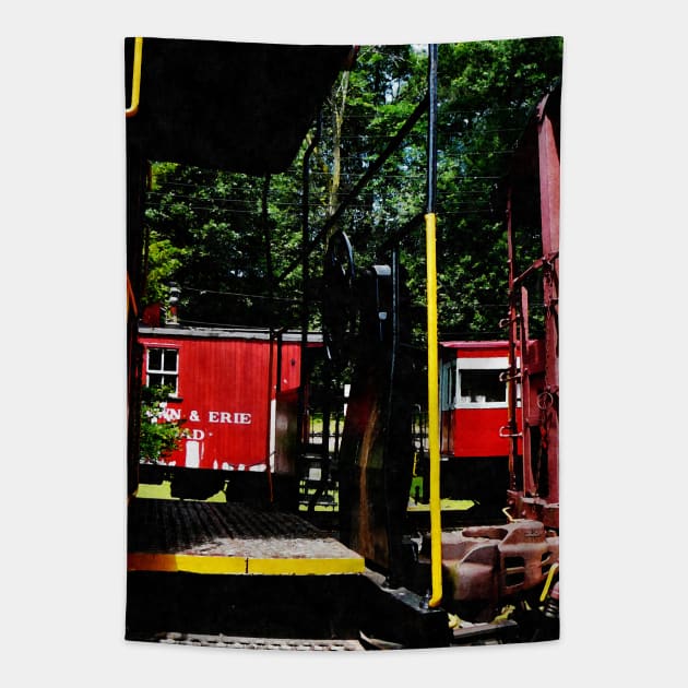 Trains - Morristown and Erie Caboose Tapestry by SusanSavad