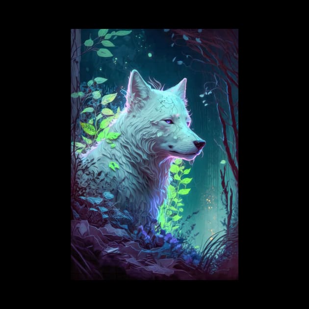 Wolf Animal Portrait Painting Wildlife Outdoors Adventure by Cubebox