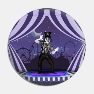 Mime on stage Pin
