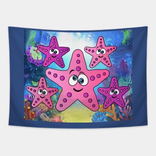 Colorful Funny Fish With Googly Eyes Tapestry