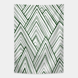 Stripe Mountains - Dark Green Tapestry