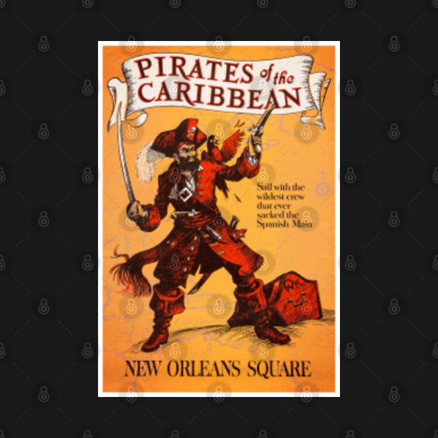 Discover Blackbeard Pirates of the Caribbean New Orleans Square Vintage Parchment Poster - Pirates Of The Caribbean - T-Shirt