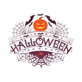 Spiderweb and Pumpkin Halloween T-Shirt