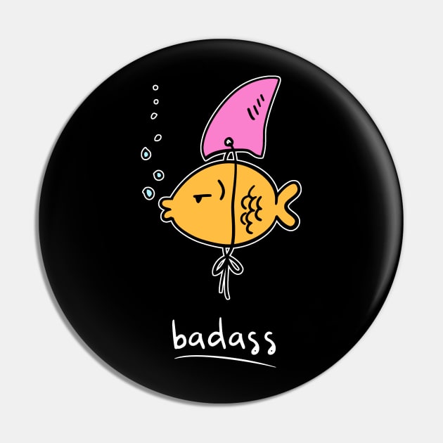 Badass Goldfish Pin by displace_design