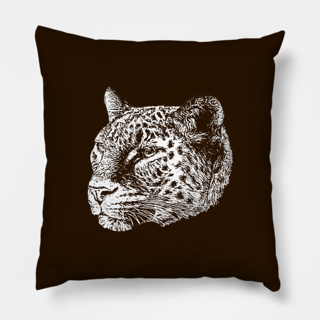 Leopard portrait Pillow by Guardi