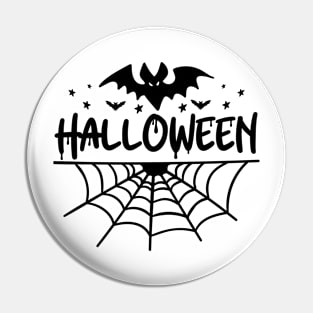 Halloween spider and bat Pin