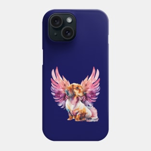 Watercolor Dachshund Angel 4 Phone Case