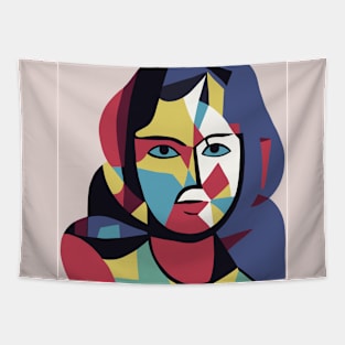 Zoe - Cubism Portrait Tapestry