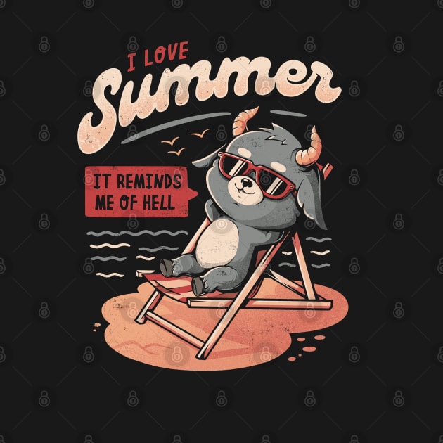 I Love Summer Hell - Cute Evil Creepy Baphomet Gift by eduely