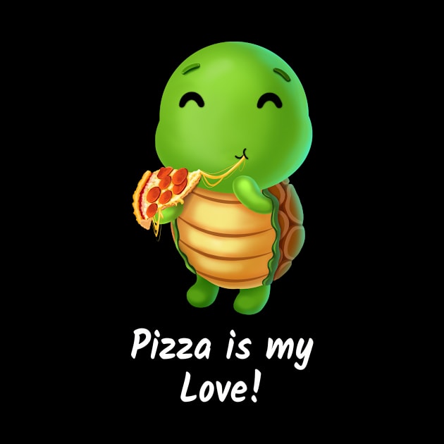 Love Pizza Shirt Fast Food sweet turtle lover Girl Pizza by ELFEINHALB