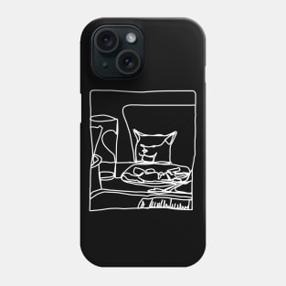 Half Memes Woman Yelling at Cat White Line Doodle Phone Case