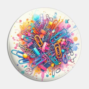 Psychedelic looking abstract illustration of paper clips Pin