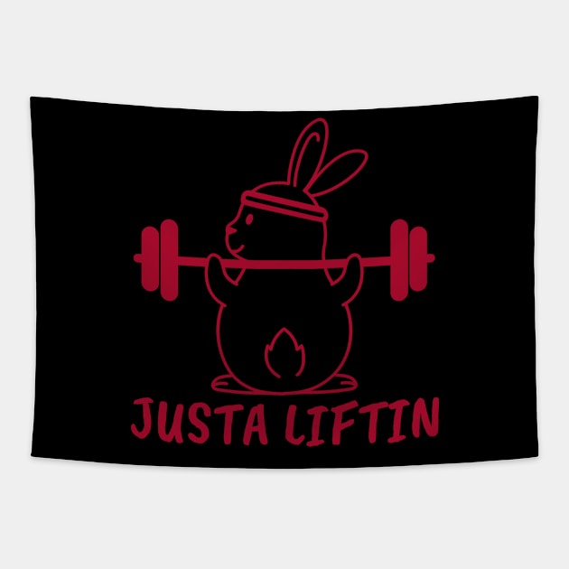 Justa liftin Bunny Rabbit Tapestry by crazytshirtstore