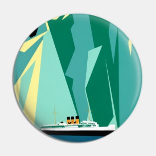 Vintage Travel Poster Alaska Taku Glacier Pin