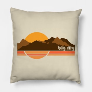 Retro Big Sky Montana 70s Style Tourist Souvenir Pillow