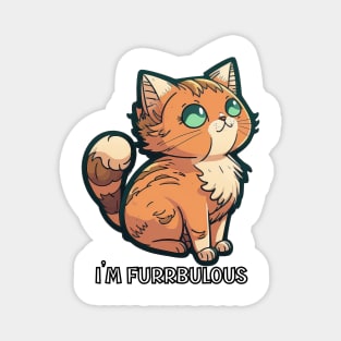 Furrbulous (Fabulous) Cat Illustration Magnet