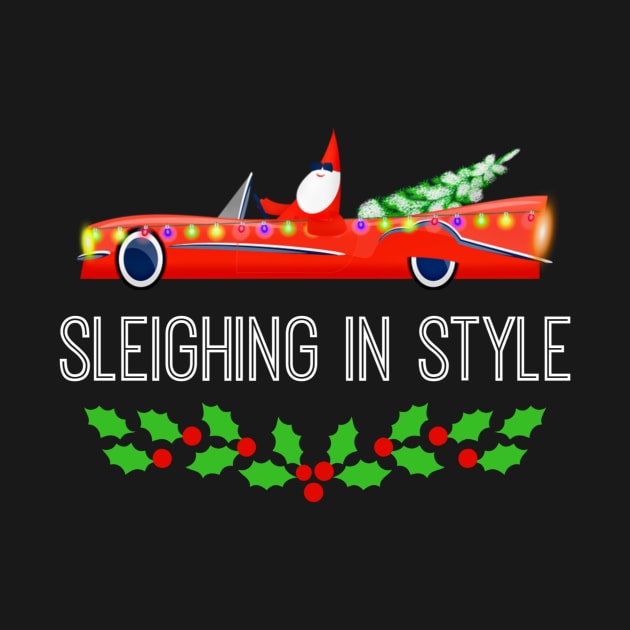 Cute Santa Car Sleighing In Style Funny Christmas by egcreations